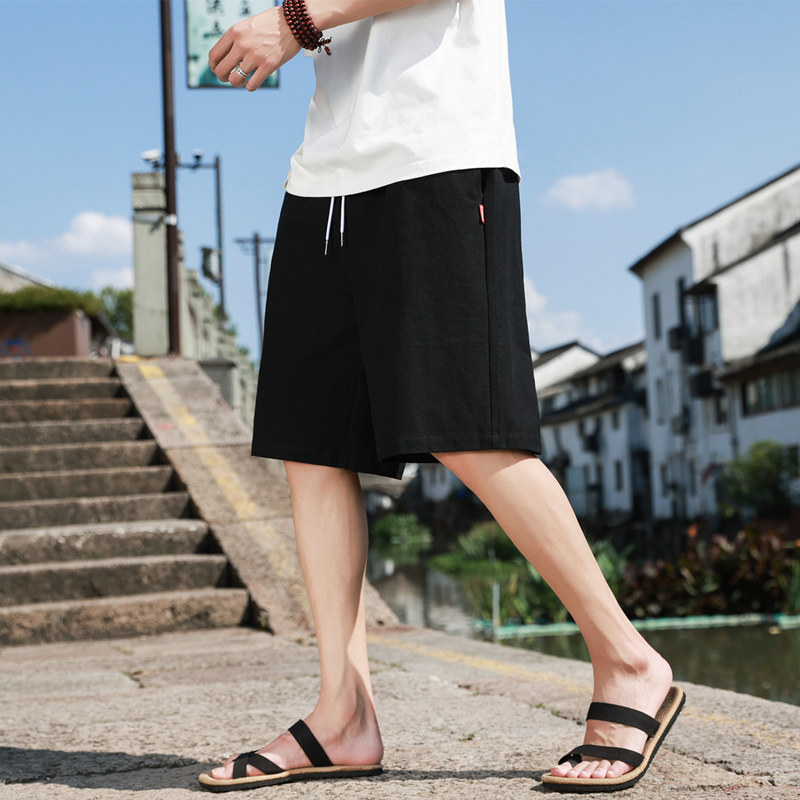 居家裤沙滩裤学生短裤大裤衩风新中式棉麻亚麻休闲裤子K600,男装牛仔裤,四季星座303A