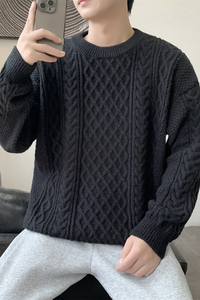 MY8267毛衣男冬季宽松慵懒高级感男生线衣美式休闲男常规37加绒47图片