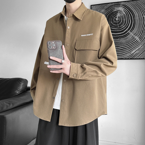 JK2025男士外套衬衫长袖衬衣春秋冬装夹克工装上衣服常规30加厚40图片