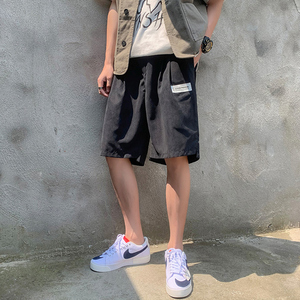 夏季男士五分休闲短裤加肥加大码潮胖子宽松裤子运动直筒港风K179图片