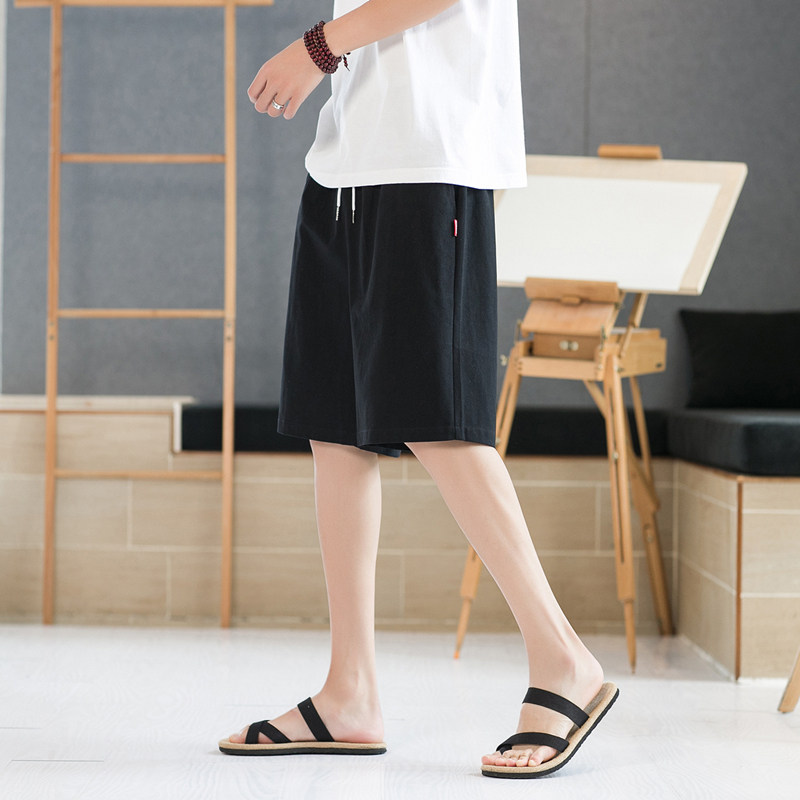 夏季男士休闲短裤男宽松韩版潮流港风五分裤沙滩裤子痞帅男裤K600图片