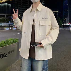 JK2025春秋男装外套夹克衫长袖衬衫工装衬衣日系秋装常规30加绒40图片