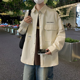 jk2025夹克外套男秋冬加绒加厚上衣服衬衫长袖衬衣潮牌青少年工装，男装夹克，四季星座303A