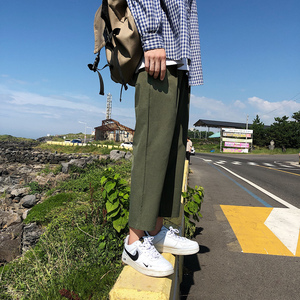 秋装男装长裤子阔腿裤纯色西裤九分裤K171胖腿裤休闲运动裤6047图片