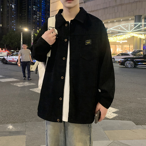 cityboy男秋冬季灯芯绒韩版工装衬衣宽松外套JK2022常规30加绒40图片