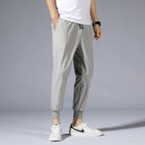 夏季男休闲裤薄款韩版修身运动长裤子冰丝小脚松紧腰裤K011+K022，女装休闲裤，四季星座303A