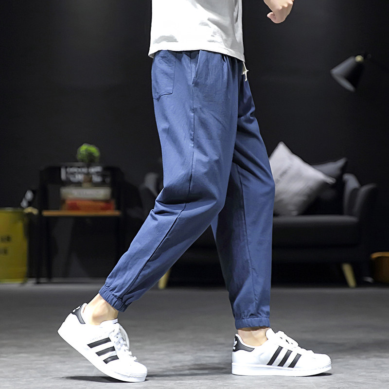 推荐春季男士休闲裤子宽松韩版潮束脚哈伦裤运动9分裤K801,男装休闲裤,四季星座303A