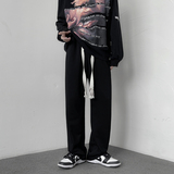 高街裤子男女春秋垂坠休闲宽松百搭直筒冬黑色潮牌运动卫裤K28，男装休闲裤，四季星座303A