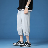 七分裤男士短裤夏季冰丝潮流直筒大码运动休闲八分中裤子K970P17，男装牛仔裤，四季星座303A