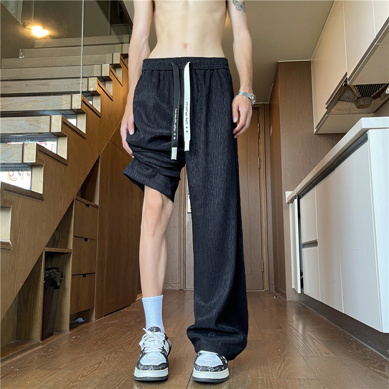 2025夏季港风垂感舒适休闲裤男潮流大码直筒裤K1346P25，男装休闲裤，四季星座303A