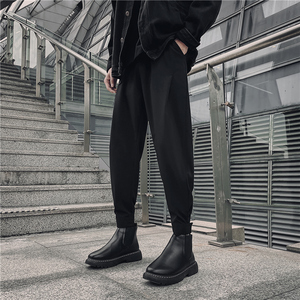 潮男装秋冬休闲裤九分裤束脚裤社会精神小伙西裤子哈伦K449P25图片