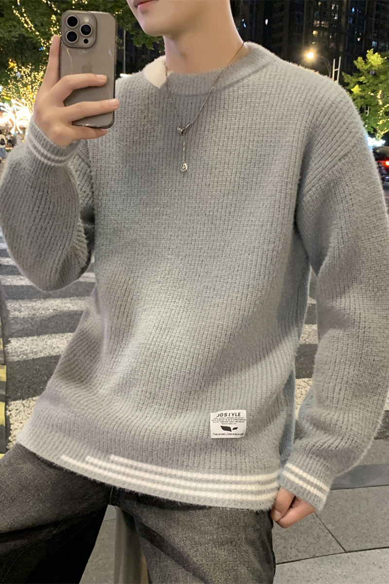 MY6081毛衣男冬季宽松慵懒高级感男生线衣美式休闲男常规37加绒47,男装针织衫/毛衣,四季星座303A