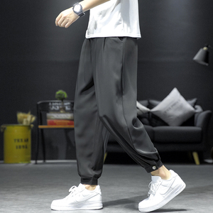 裤子男韩版潮流休闲宽松直筒阔腿裤春夏季薄款百搭哈伦九分裤K91，男装休闲裤，四季星座303A