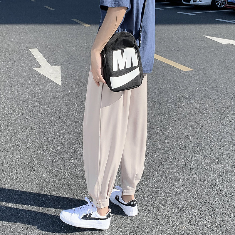 裤子男韩版潮流休闲宽松直筒阔腿裤春夏季薄款百搭哈伦九分裤K91,男装休闲裤,四季星座303A