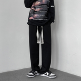 高街裤子男女春秋垂坠休闲宽松百搭直筒冬黑色潮牌运动卫裤K28，男装休闲裤，四季星座303A