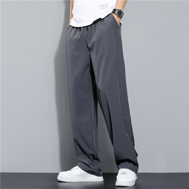2025新款轻薄冰丝休闲裤裤子男学生运动直筒西装裤九分裤K213P19，男装西服套装，四季星座303A