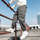 工装裤男日系束脚裤潮牌宽松多口袋长裤春季九分303-KZ24(纯棉），男装工装外套，四季星座303A