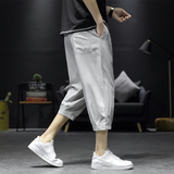 七分裤男士短裤夏季冰丝潮流直筒大码运动休闲八分中裤子K970P17，男装牛仔裤，四季星座303A