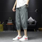 七分裤男士短裤夏季冰丝潮流直筒大码运动休闲八分中裤子K970-P17，男装牛仔裤，四季星座303A