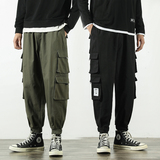 工装裤男日系束脚裤潮牌宽松多口袋长裤春季九分303-KZ24(纯棉），男装工装外套，四季星座303A