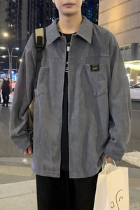 cityboy男秋冬季灯芯绒韩版工装衬衣宽松外套JK2022常规30加绒40图片