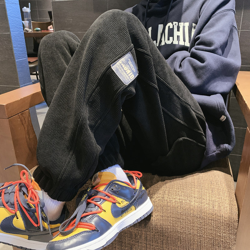 雪尼尔运动裤男秋冬ins潮牌加绒百搭休闲加厚K39常规35元加绒45元图片