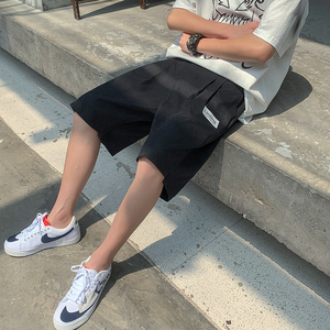 夏季男士五分休闲短裤加肥加大码潮胖子宽松裤子运动直筒港风K179图片