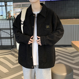 港风灯芯绒加厚长袖衬衫男春秋季大码衬衣外套休闲上衣服JK2022，男装衬衫，四季星座303A