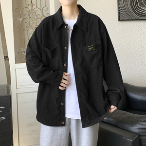cityboy男秋冬季灯芯绒韩版工装衬衣宽松外套JK2022常规30加绒40图片
