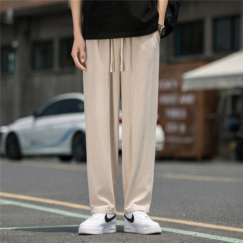 K200春秋新款棉麻休闲裤男修身百搭男裤工作干活男装宽松直筒裤,男装休闲裤,四季星座303A