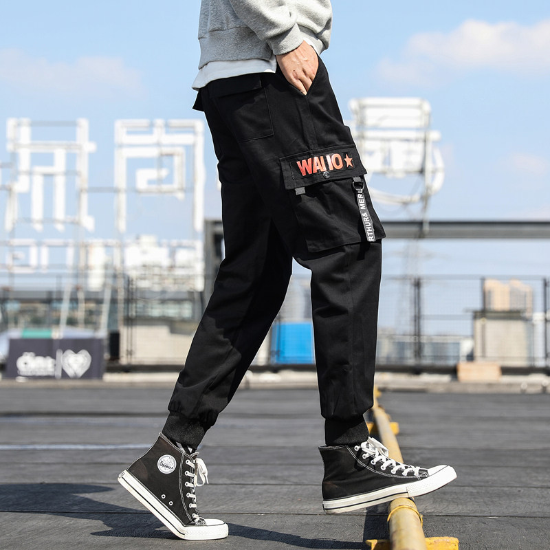 日系工装裤男小脚休闲运动裤潮牌长裤ins超火裤子K8811,男装休闲裤,四季星座303A