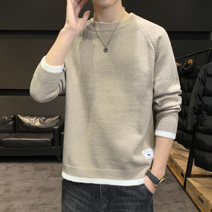 MY8002男毛衣秋冬季潮流针织衫青少年加绒加厚羊毛衫常规37加绒47图片
