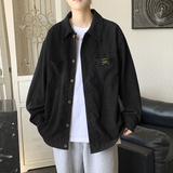 港风灯芯绒加厚长袖衬衫男春秋季大码衬衣外套休闲上衣服JK2022，男装衬衫，四季星座303A