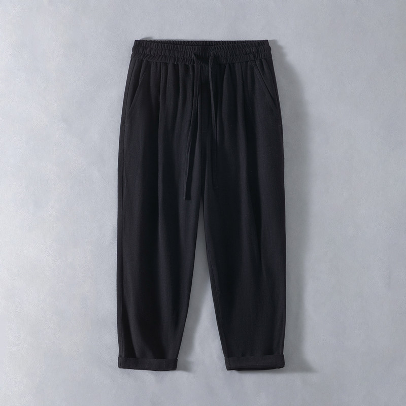 30%亚麻含量男士夏季休闲裤九分裤子新中式风男装K100P30,男装休闲裤,四季星座303A