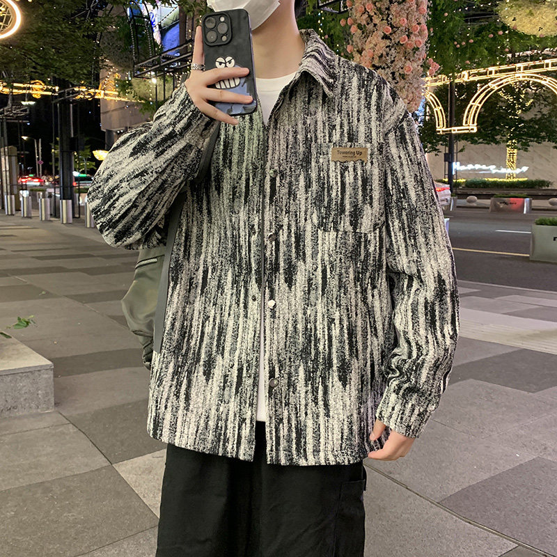 抖音春秋夹克外套小香风男大码银潮流男装外套JK2024,男装夹克,四季星座303A