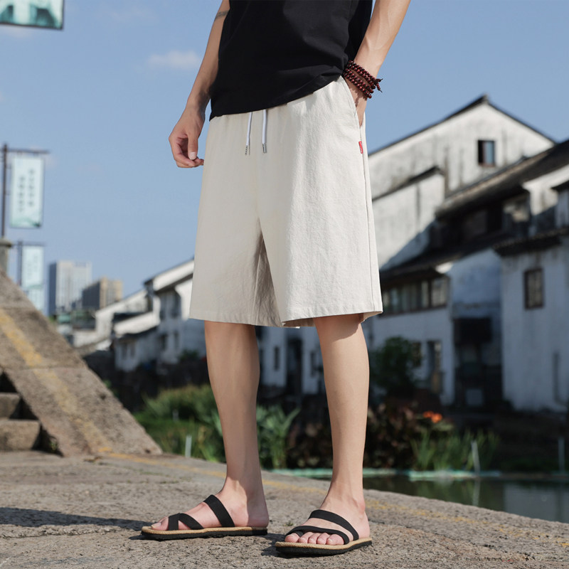 新中式亚麻裤子夏季轻薄透气潮男士短裤棉麻休闲裤风男装K600,男装牛仔裤,四季星座303A