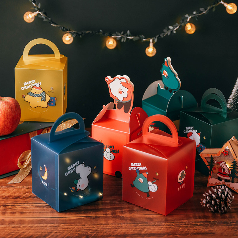 杂啊 网红创意精致透明pvc手提平安果包装盒卡通可爱平安夜苹果盒