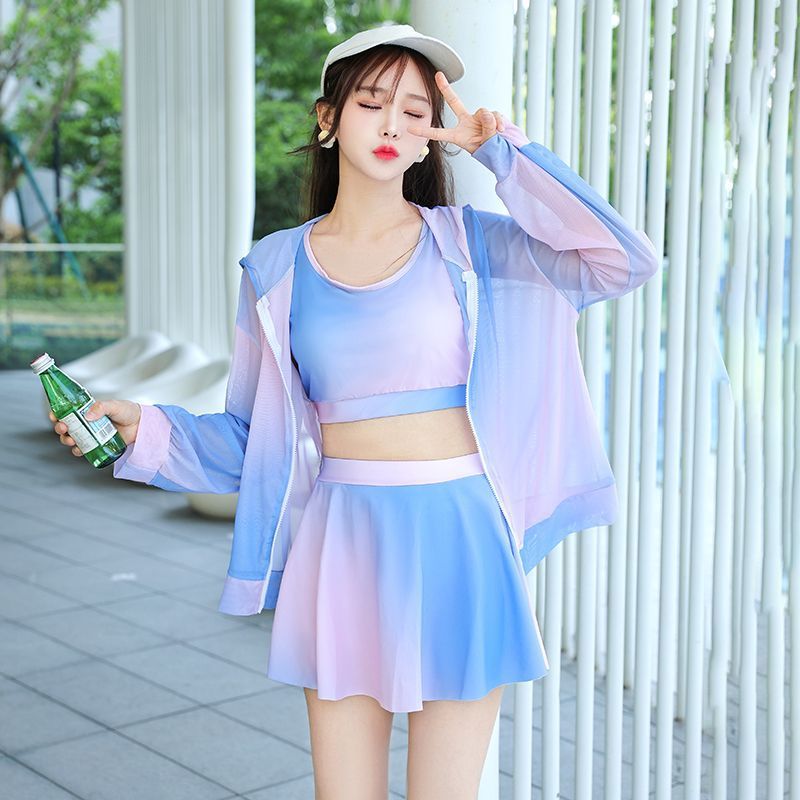 防晒青春期女孩泳衣女大童