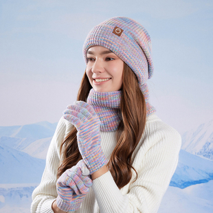 东北防寒帽子围巾手套三件套哈尔滨过冬装备适合去雪乡戴的两件套