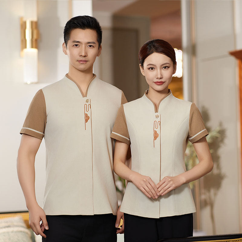保洁员工作服短袖女宾馆酒店保洁阿姨商场客房清洁工保洁服装夏天