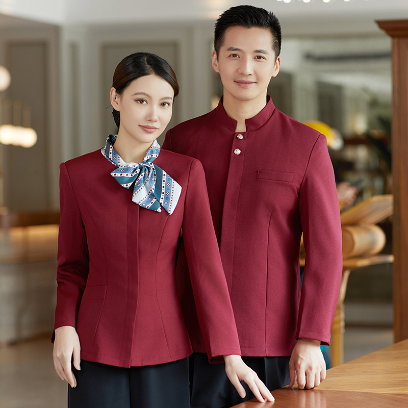 23亿珑新款秋冬餐饮酒店服务员传菜同系工作制服中餐厅大码长袖