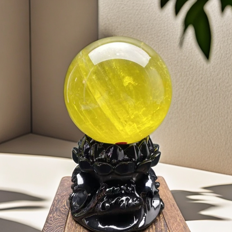 天然巴西黄水晶球柠檬金开业送礼