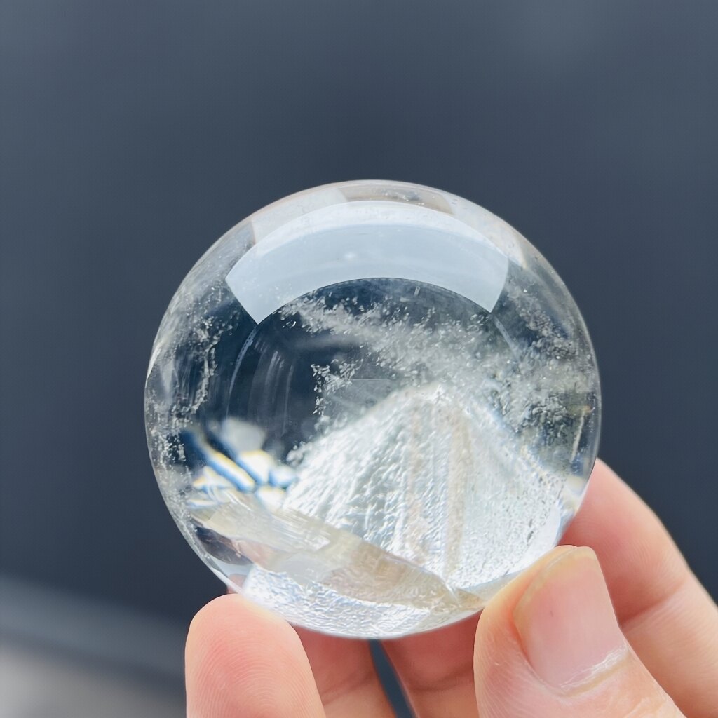 S3天然巴西白水晶球立体晶中晶山原石打磨书房办公室店铺摆件礼品