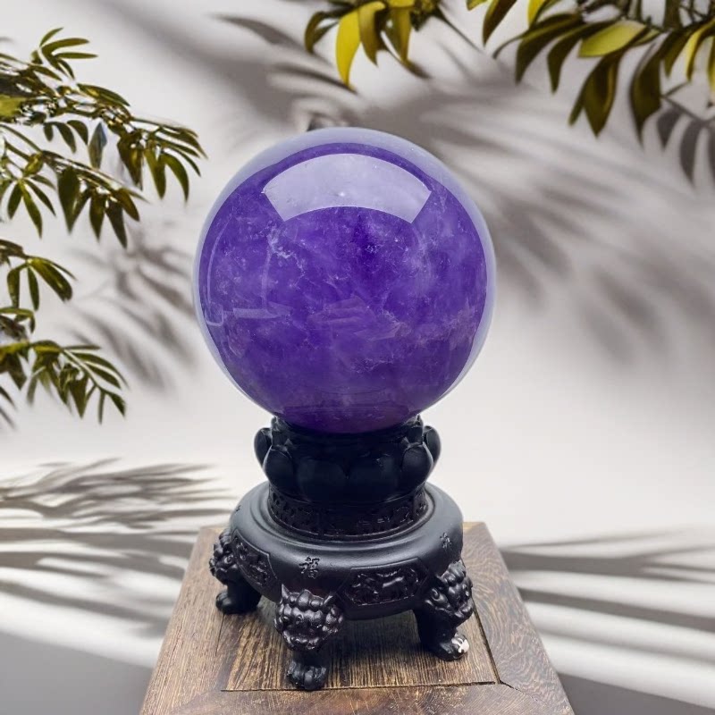 巴西天然紫罗兰紫水晶球摆件