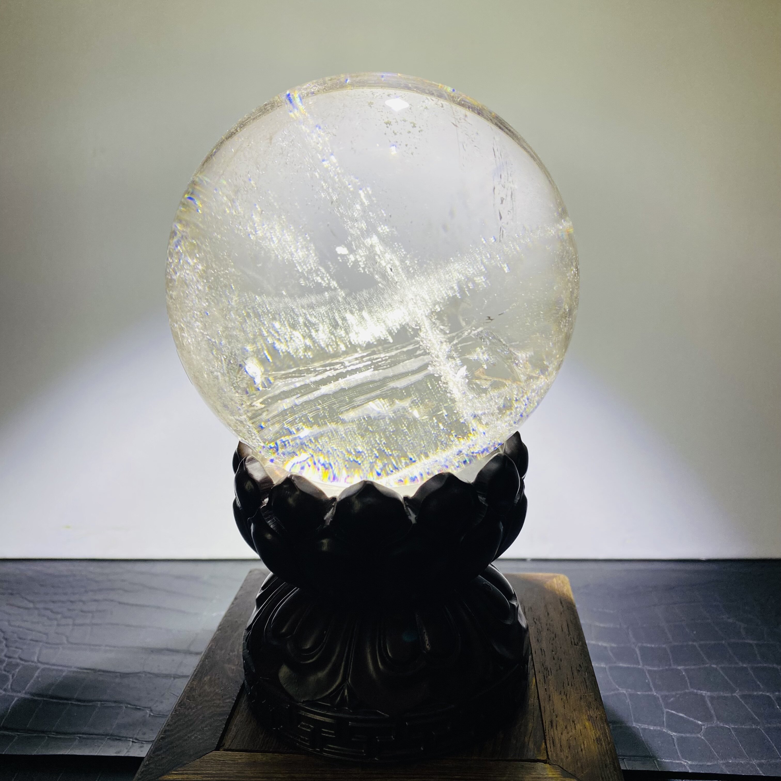 巴西天然白水晶球星空意境风水摆
