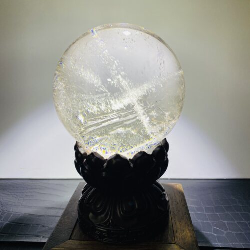 巴西天然白水晶球星空意境风水摆