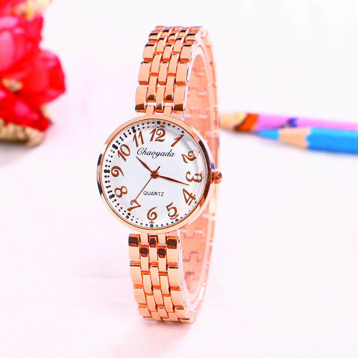 玫瑰金新款女士手链手表女款手链钢带ins初高中学生韩版简约石英
