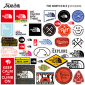 个性 户外品牌北面探险野营贴画行李箱滑板头盔电脑防水无痕贴纸