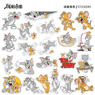 卡通动画行李箱电脑防水贴纸