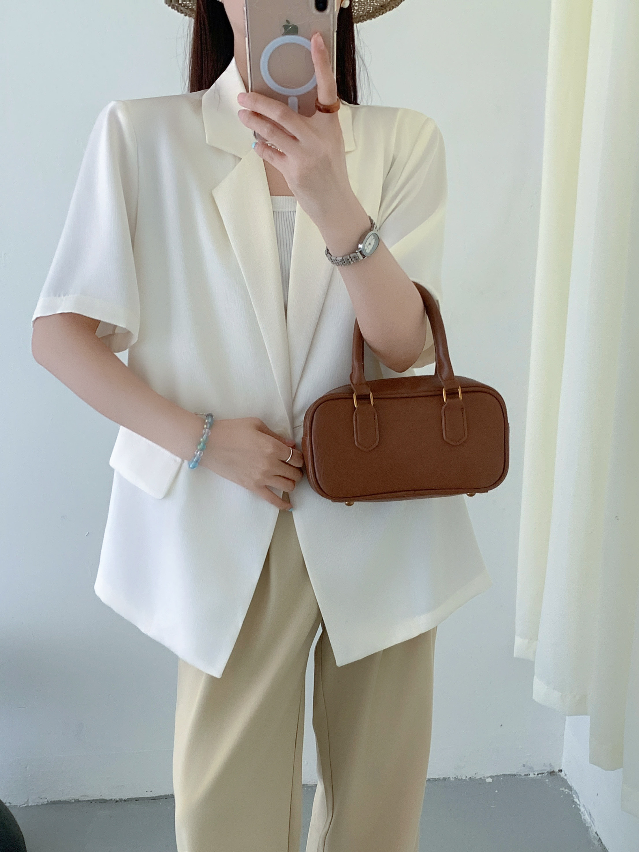 2025春夏新款薄款短袖西装外套女韩版气质宽松显瘦小西服